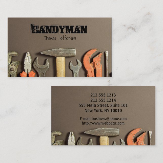 Tarjeta de mantenimiento de Handyman (Anverso / Reverso)