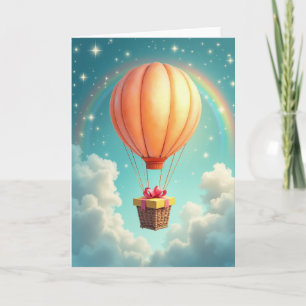 Tarjeta de manualidad de globo aerostáticoico de c