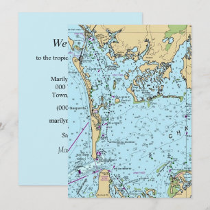 Tarjeta de mapa antiguo de Charlotte Harbor Florid