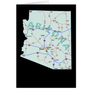 Tarjeta de mapa de Arizona
