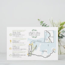 Tarjeta de mapa de bienvenida de día de bodas AUS 