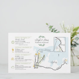 Tarjeta de mapa de bienvenida de día de bodas AUS 