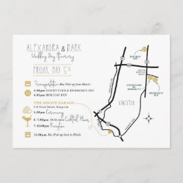 Tarjeta de mapa de bienvenida de personalizado par
