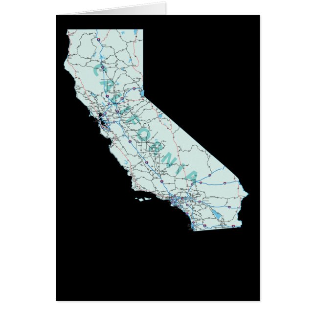 Tarjeta de mapa de California (Frente)
