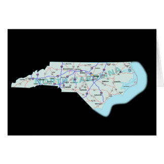 Tarjeta de mapa de Carolina del Norte