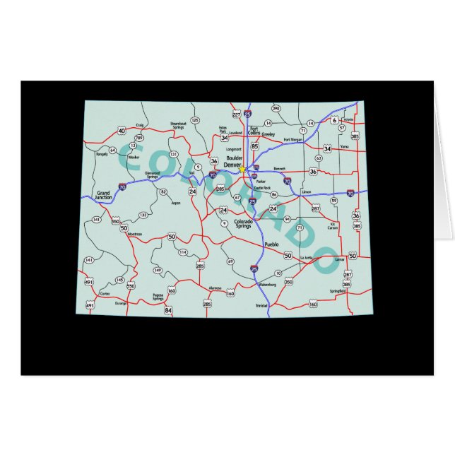 Tarjeta de mapa de Colorado (Anverso (Horizontal))
