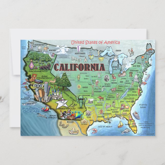Tarjeta de mapa de EE.UU. de California (Anverso)