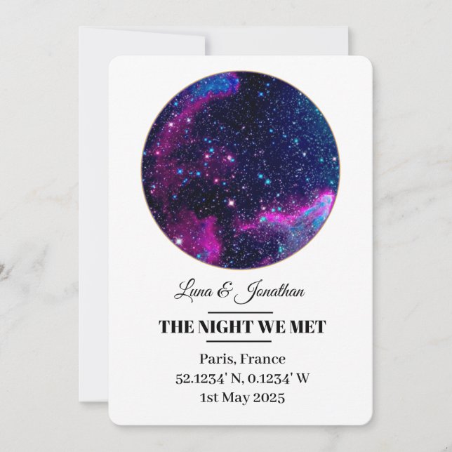 Tarjeta de mapa de estrellas personalizado - Anive (Anverso)