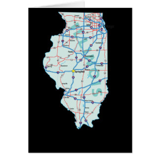 Tarjeta de mapa de Illinois