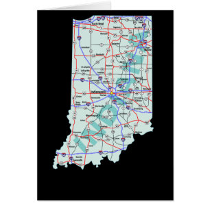 Tarjeta de mapa de Indiana