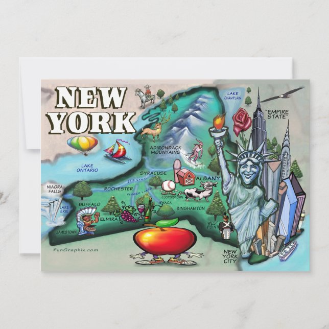 TARJETA DE Mapa DE Nueva York (Anverso)