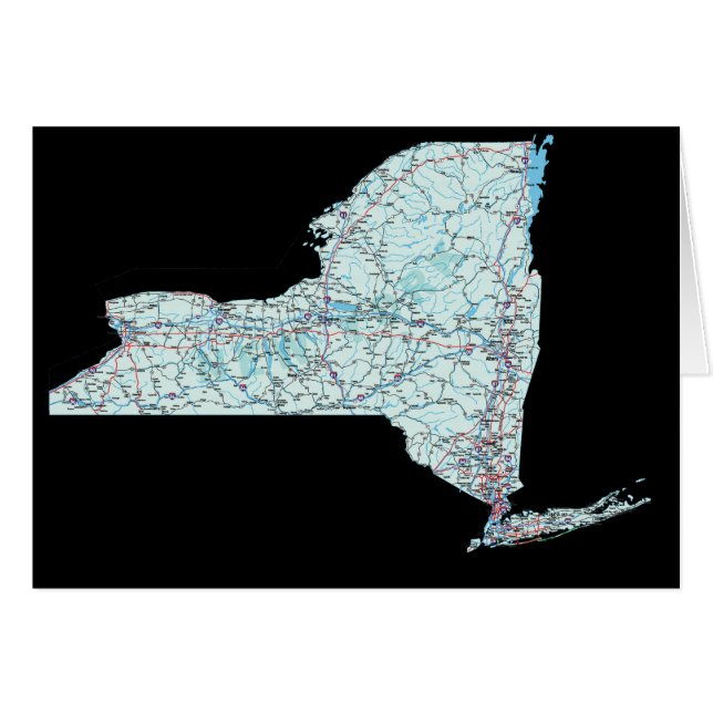 Tarjeta de mapa de Nueva York (Anverso (Horizontal))
