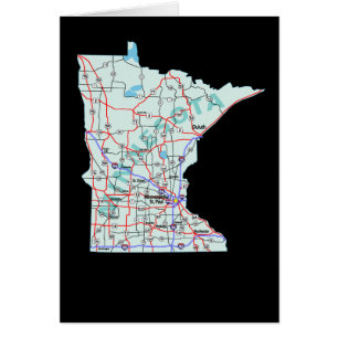 Tarjeta de mapa interestatal de Minnesota