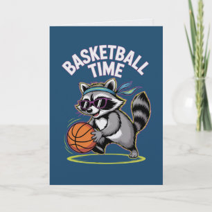 Tarjeta de Mapache de Tiempo de Baloncesto Cumplea