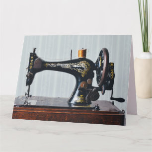 TARJETA DE MÁQUINA DE COSER ANTIGUA DE ÉPOCA