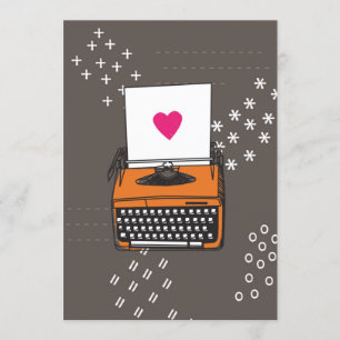 Tarjeta de máquina de escribir - Corazón