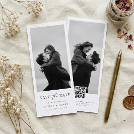 Tarjeta de Marcador de Doble Cara con Foto de Boda