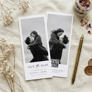 Tarjeta de Marcador de Doble Cara con Foto de Boda