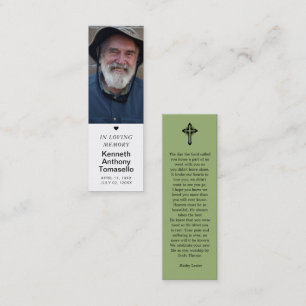 Tarjeta de marcador de foto con oración de memoria