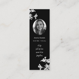Tarjeta de marcador de funeral miniatura de flor s