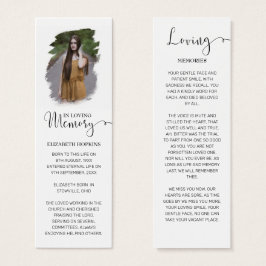 Tarjeta de marcadores conmemorativa del funeral de