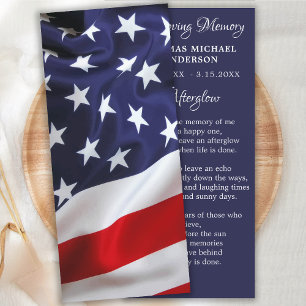 Tarjeta de marcadores para la oración del funeral 