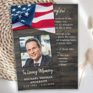 Tarjeta de marcadores Patriotic Funeral Memorial