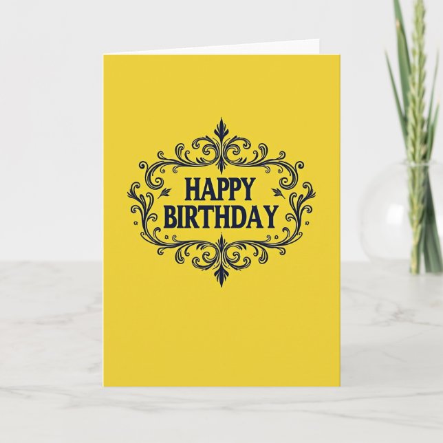 Tarjeta de Marco de Cumpleaños Dorado (Anverso)