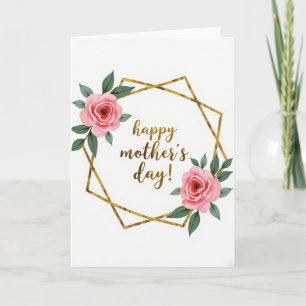 Tarjeta de Marco del Día de la Madre Dorado