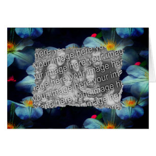 Tarjeta de marco fotográfico de flores de los clem