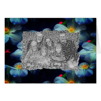 Tarjeta de marco fotográfico de flores de los clem
