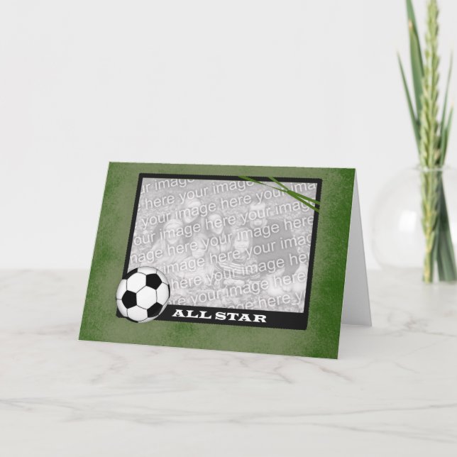 Tarjeta de marco fotográfico de fútbol (Anverso)