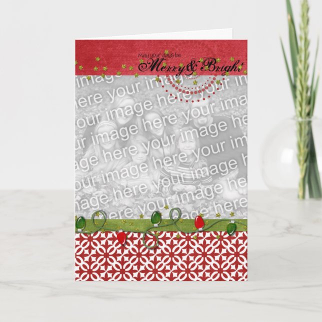 Tarjeta de marco fotográfico para merry y brillant (Anverso)