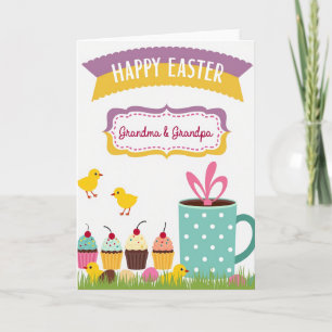 Tarjeta de marco punteado de Pascua feliz