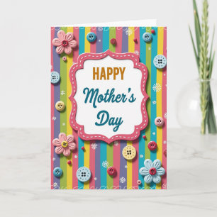 Tarjeta de Marco Rayado del Día de la Madre Encant
