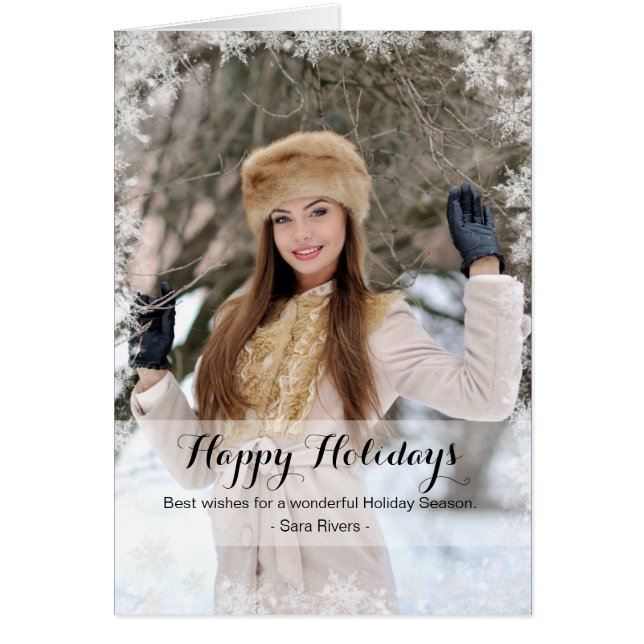 Tarjeta de marco Snowflakes (Frente)