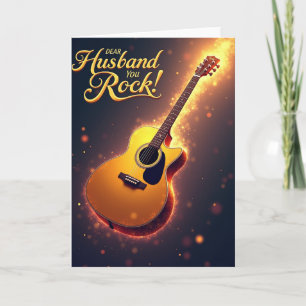 Tarjeta de Marido de Guitarra de Oro