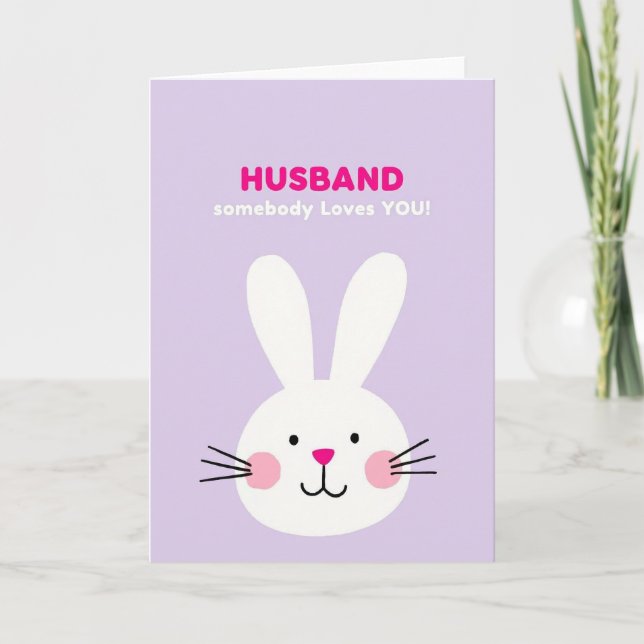 Tarjeta de marido que ama el conejo (Anverso)