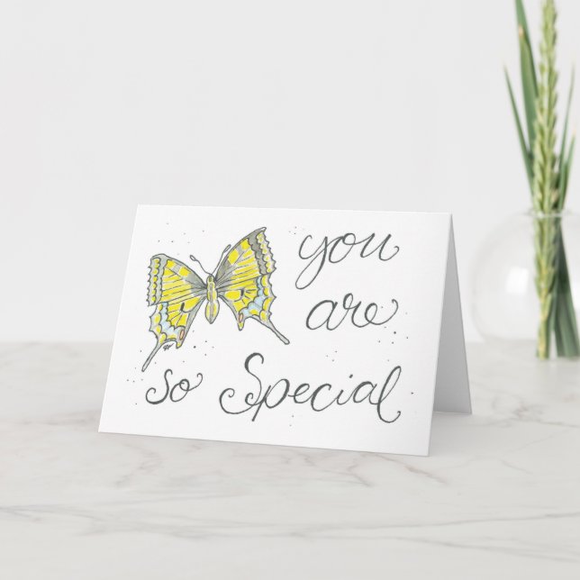 Tarjeta de mariposa acuarela (Anverso)