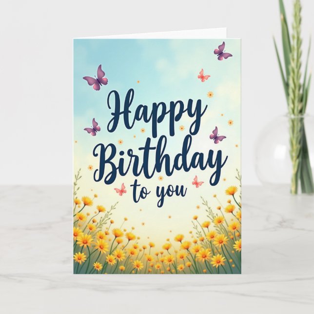 Tarjeta de Mariposa Alegre (Anverso)