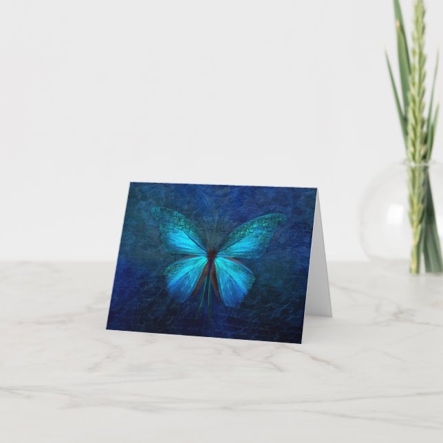 Tarjeta de mariposa azul mística (Anverso)