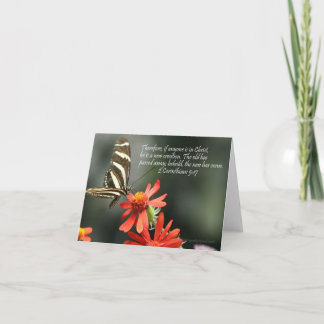 Tarjeta de mariposa con verso bíblico
