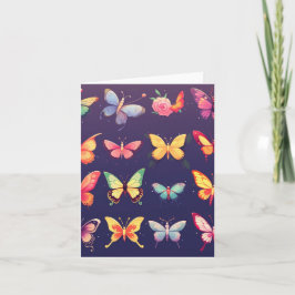 Tarjeta de mariposa, cumpleaños, saludo, mariposa