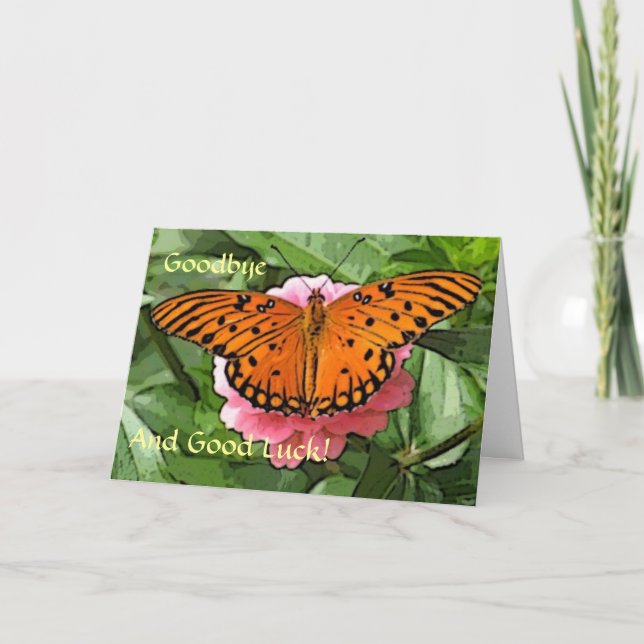 Tarjeta de mariposa de Adiós (Anverso)