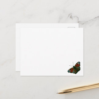 Tarjeta de mariposa de pavo real