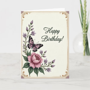 Tarjeta de Mariposa de Rosa