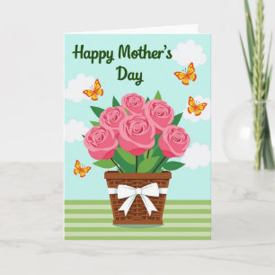 Tarjeta de mariposa del día de las madres radiante
