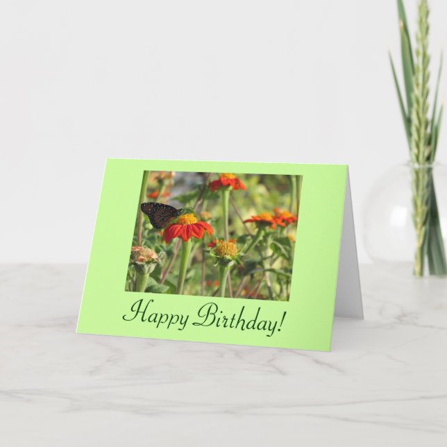 Tarjeta de mariposa feliz cumpleaños (Anverso)