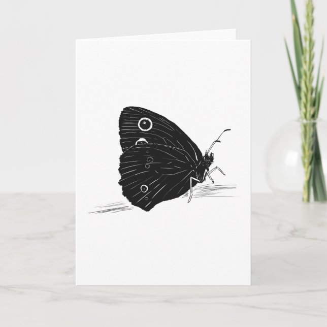 Tarjeta de Mariposa Monocroma (Anverso)