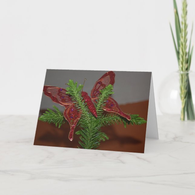 Tarjeta de mariposa para navidades (Anverso)